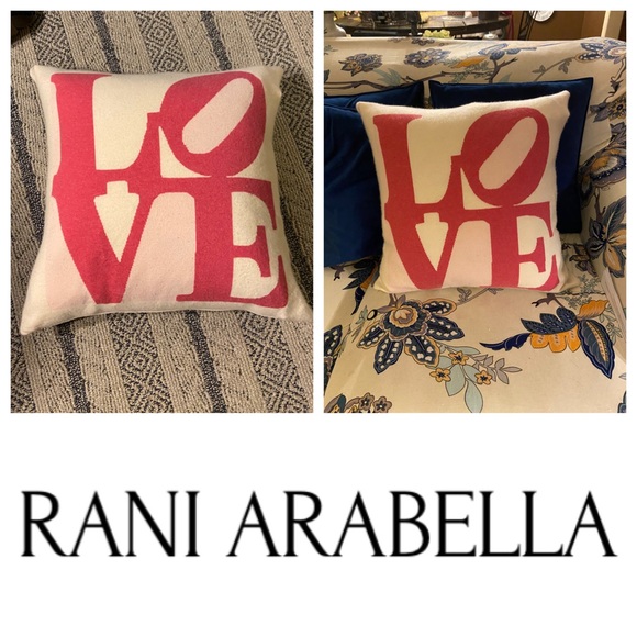 Rani Arabella Limited Edition 100% Cashmere Made In Italy LOVE Feather Pillow